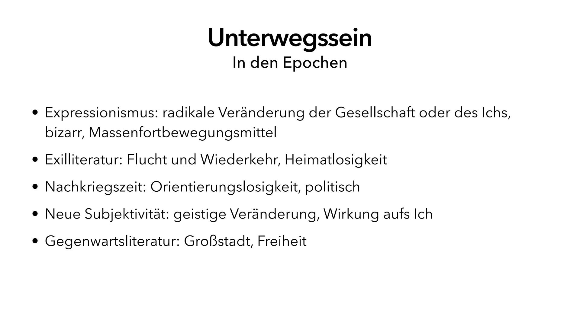 Inhaltsfeld Texte
Lyrik
,,Unterwegssein vom Barock bis zur Gegenwart"
Abi 2023 NRW - Deutsch LK • Gedichtarten ✓
• Form
• Stilmittel V
Epoch