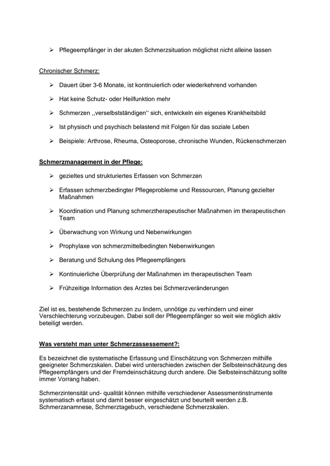 Definition:
Schmerz ist ein unangenehmes Sinnes- und Gefühlserlebnis, das mit aktueller oder
potenzieller Gewebeschädigung verknüpft ist ode