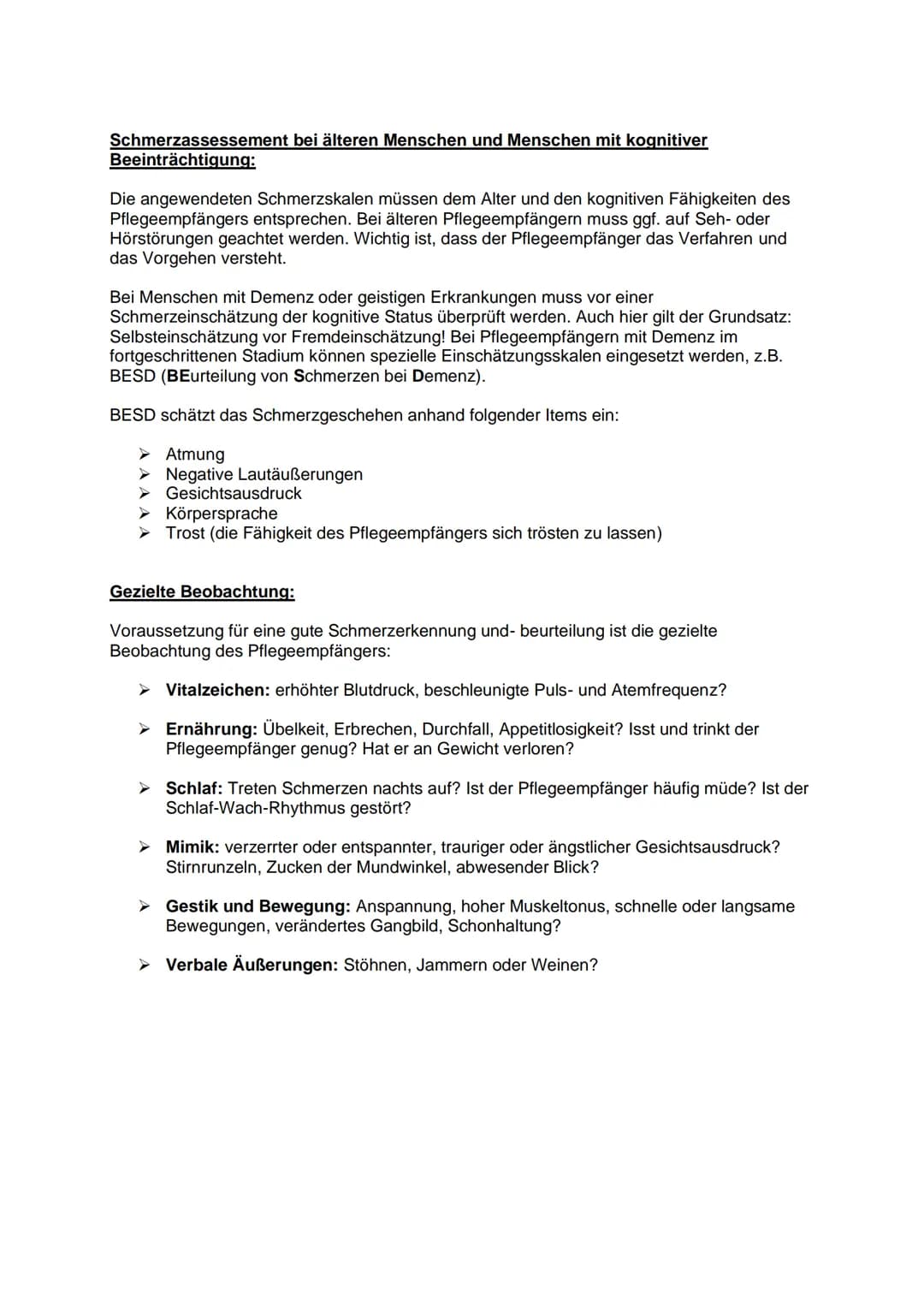 Definition:
Schmerz ist ein unangenehmes Sinnes- und Gefühlserlebnis, das mit aktueller oder
potenzieller Gewebeschädigung verknüpft ist ode