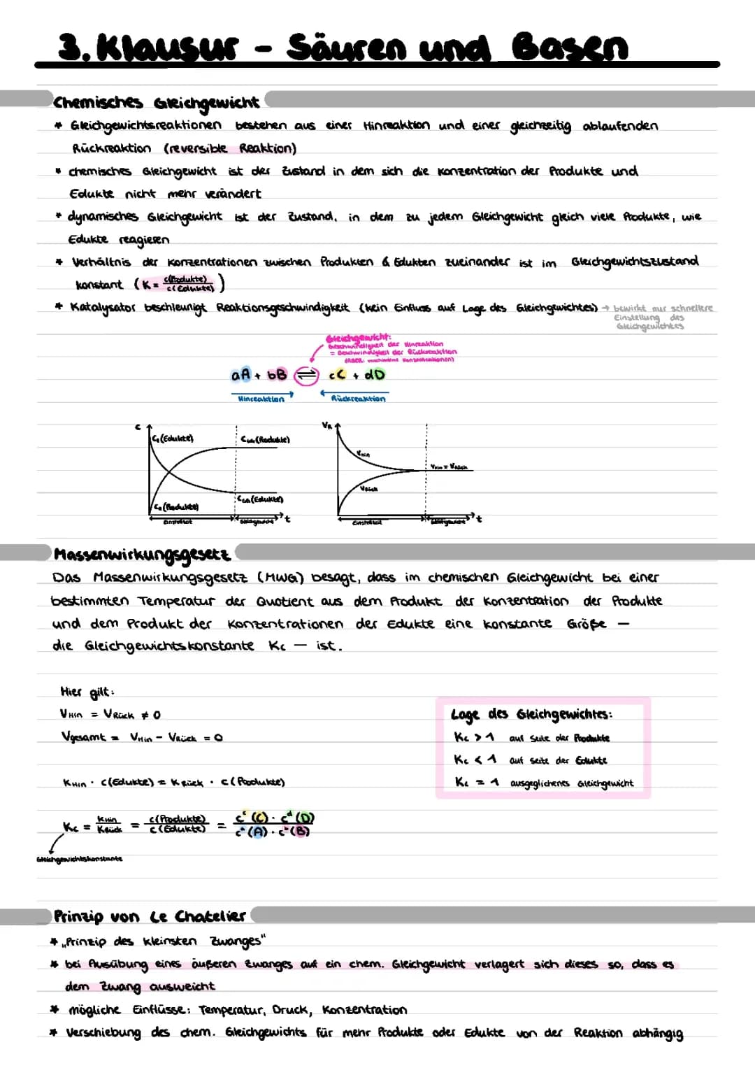 Chemisches Gleichgewicht & Säuren und Basen