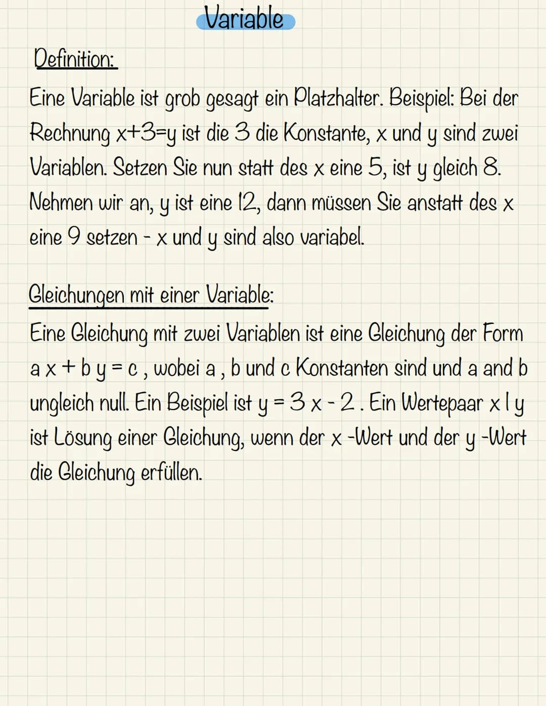 Mathe Definition:
Die lineare Funktion ist eine Funktion, ihre Funktionsgraph eine Linie ist. Etwas
mathematischer ausgedrückt, heißen diese