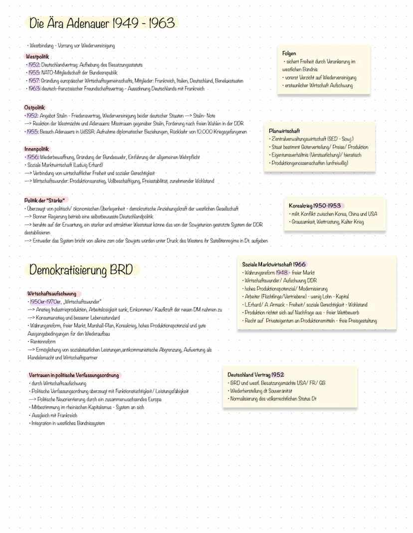 Vertiefung deutsche Teilung 1949-1961
Staatlicher Wandel und politische Konflikte in Ost und West
• Systemkonkurrenz-/ integration: doppelte