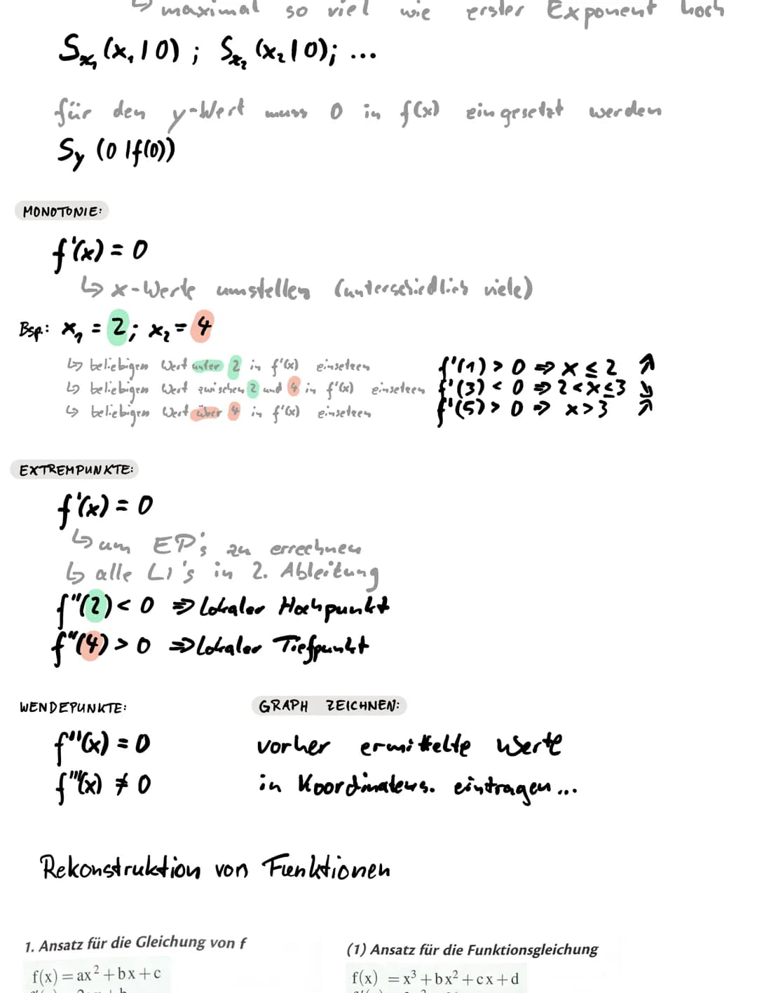 Klausurvorbereitung
4 Jasper Zimmerting
Ableitungsfunktion bestimmen
ZEICHNERISCH:
RECHNERISCH:
n
x = nx
²
Ableitungsregeln
m=
POTENZREGEL:
