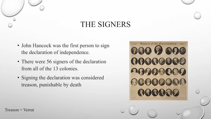 Declaration of
Independence
OF THE UNITED STATES • Pictures
• Basic information
• 4 parts of the D.I.
• List of grievances
The signers
STRUC