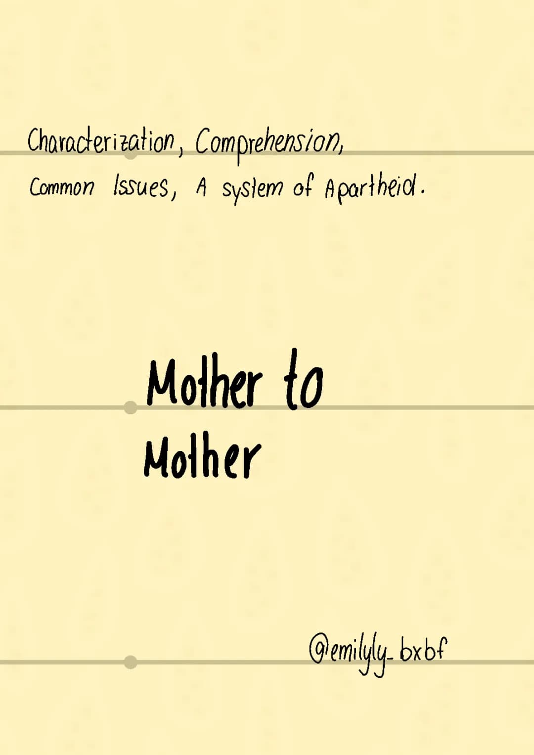 Mother to mother