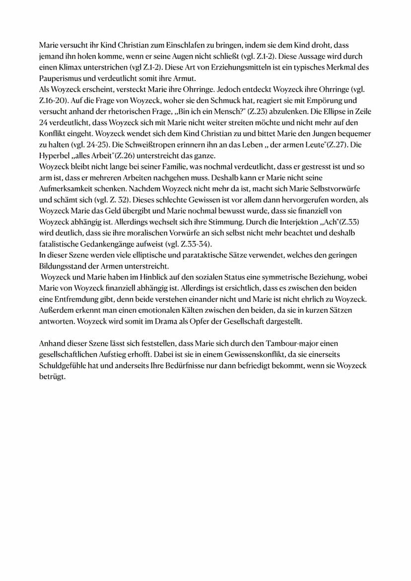 Szene 4 ,,Kammer"
Szenenanalyse der Szene 4 ,,Kammer"
Die 4. Szene ,,Kammer" stammt von Georg Büchners Dramenfragment ,,Woyzeck" und wurde 1