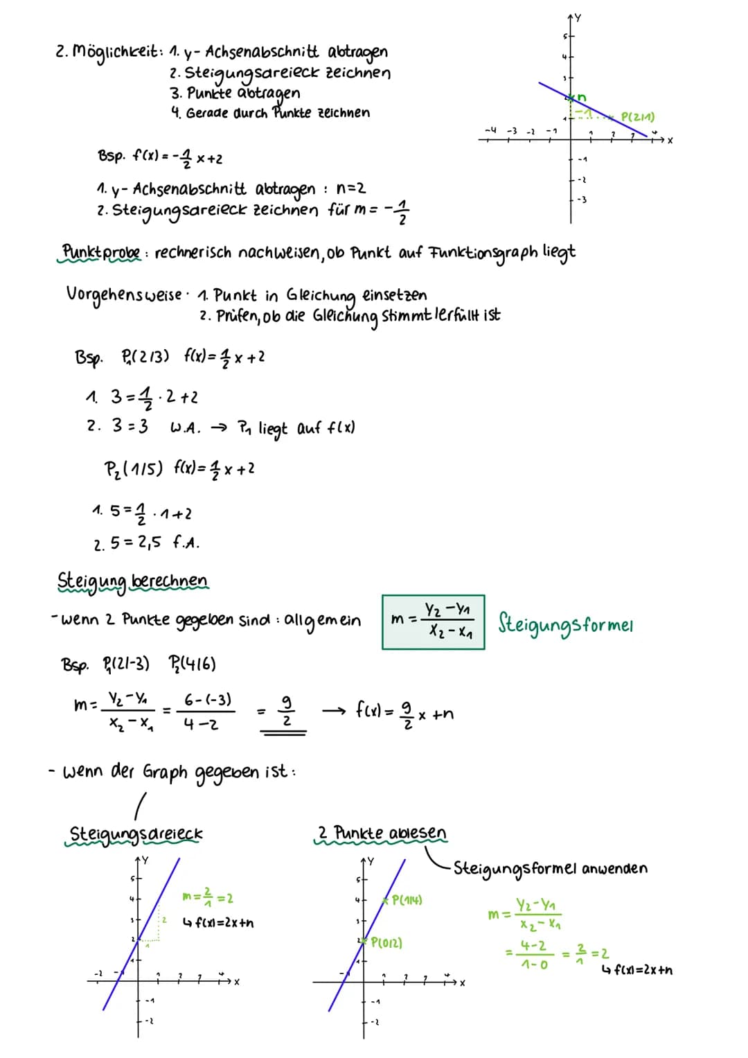 Lineare Funktionen beschreiben ein lineares Verhältnis zwischen zwei Variablen
graphische Darstellung: Gerade
Funktionsgleichung: f(x)=mx+n
