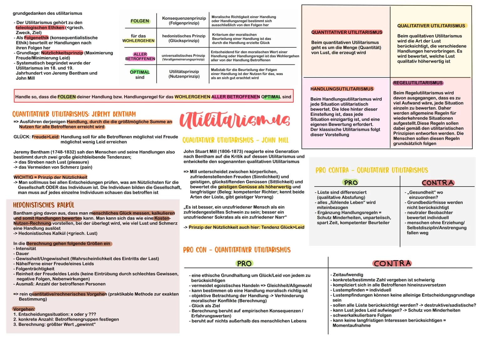 grundgedanken des utilitarismus
Der Utilitarismus gehört zu den
teleologischen Ethiken (<griech.
Zweck, Ziel)
Als Folgenethik (konsequential