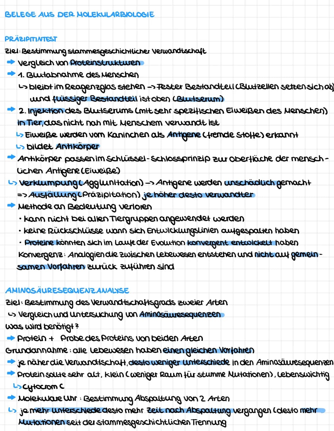 BELEGE AUS DER MOLEKULARBIOLOGIE
PRÄZIPITINTEST
Ziel:Bestimmung stammesgeschichtlicher Verwandtschaft
vergleich von Proteinstrukturen
1. Blu