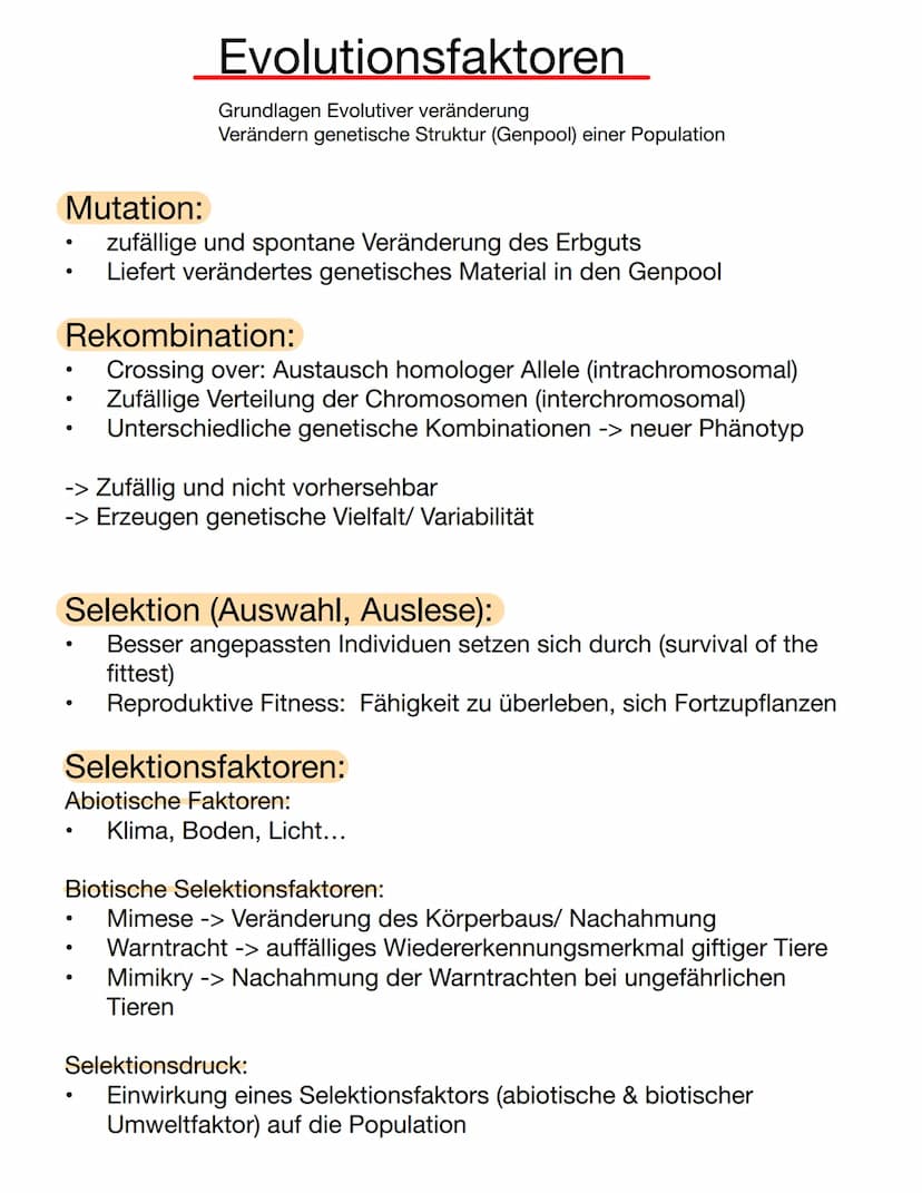 Lamarck
Inkonstanz der Arten (Veränderlichkeit der Organismen im Laufe des
Lebens)
Aktive Anpassung der Art an die Umweltbedingungen
Streben