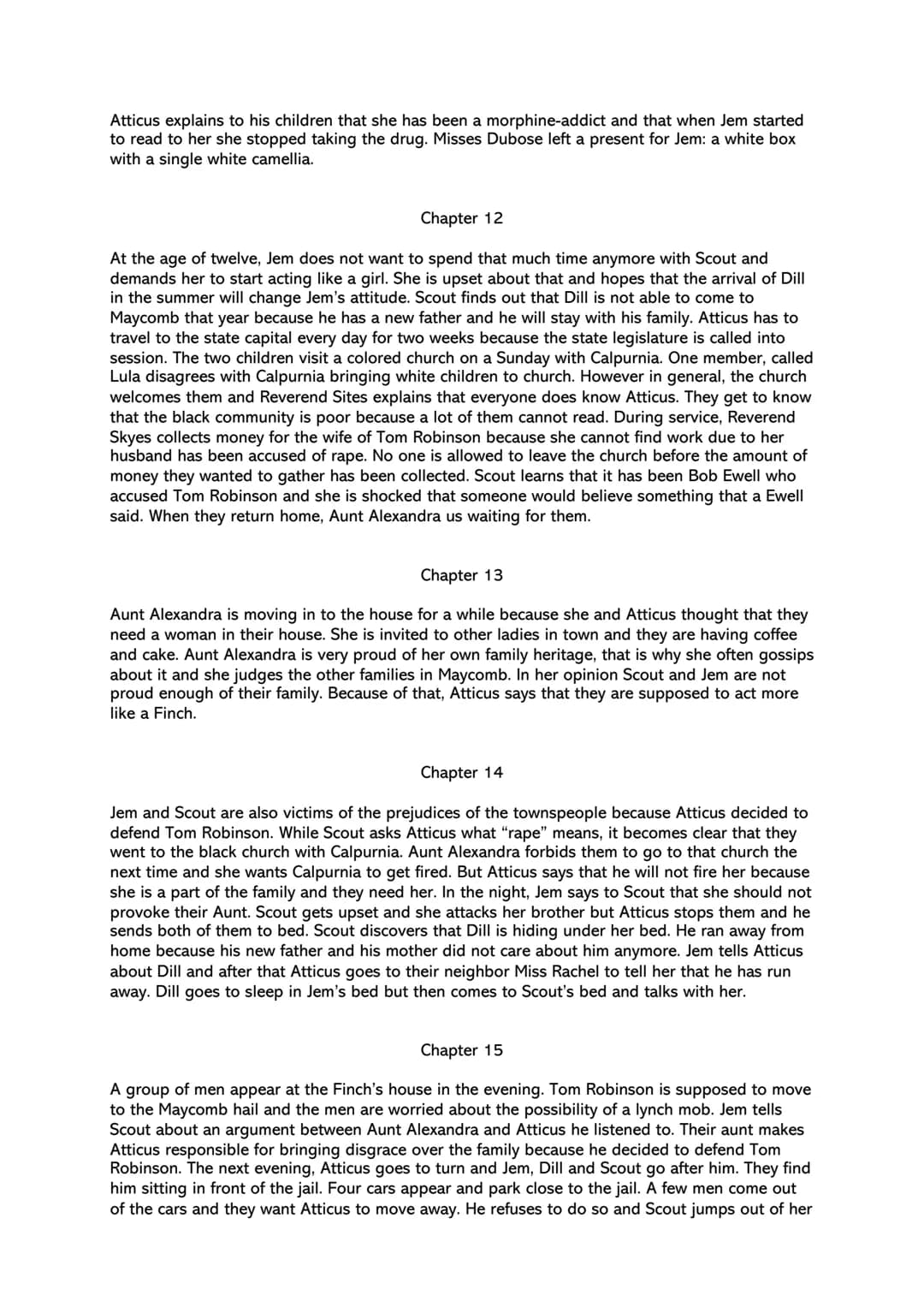 reading log - To kill a mockingbird by Harper Lee
chapter summaries
Chapter 1
The narrator Jean Louise (nickname: Scout) recounts the family