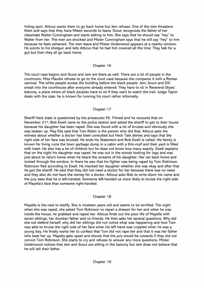 reading log - To kill a mockingbird by Harper Lee
chapter summaries
Chapter 1
The narrator Jean Louise (nickname: Scout) recounts the family