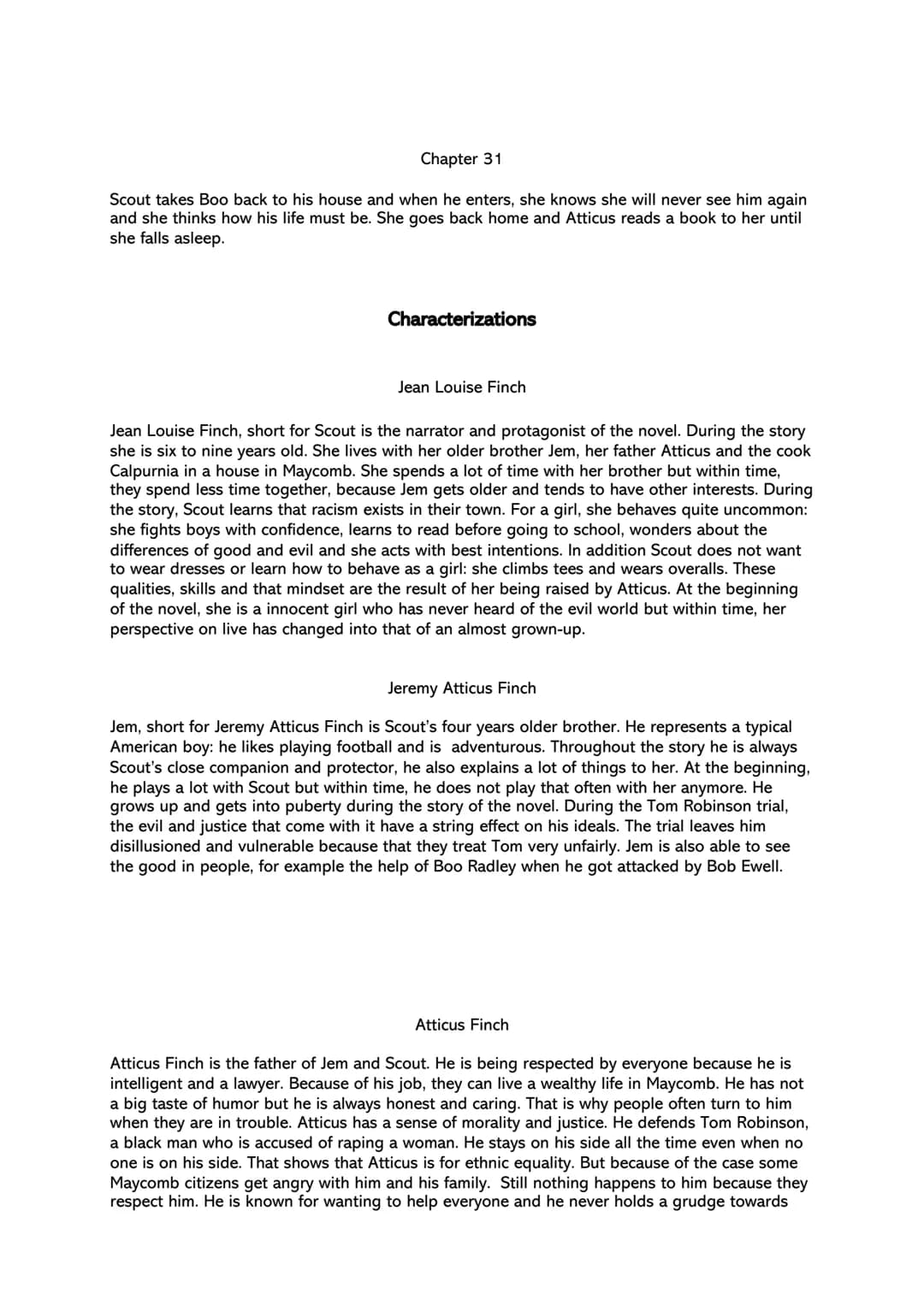 reading log - To kill a mockingbird by Harper Lee
chapter summaries
Chapter 1
The narrator Jean Louise (nickname: Scout) recounts the family