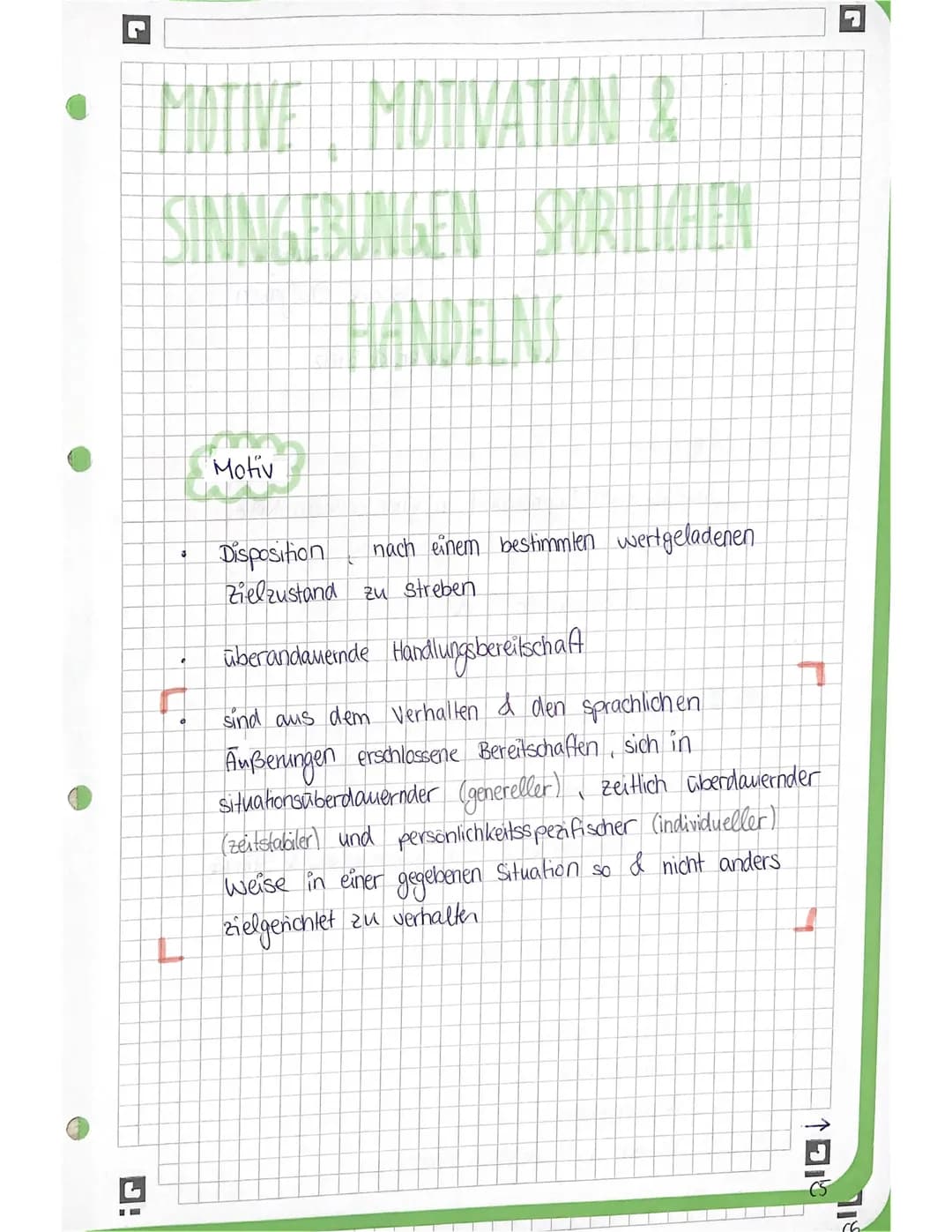 L
I
1.
Motiv
MOTI
Disposition nach einem bestimmten wertgeladenen
Zielzustand zu streben
überandaweinde Handlungsbereitschaft
sind aus dem V