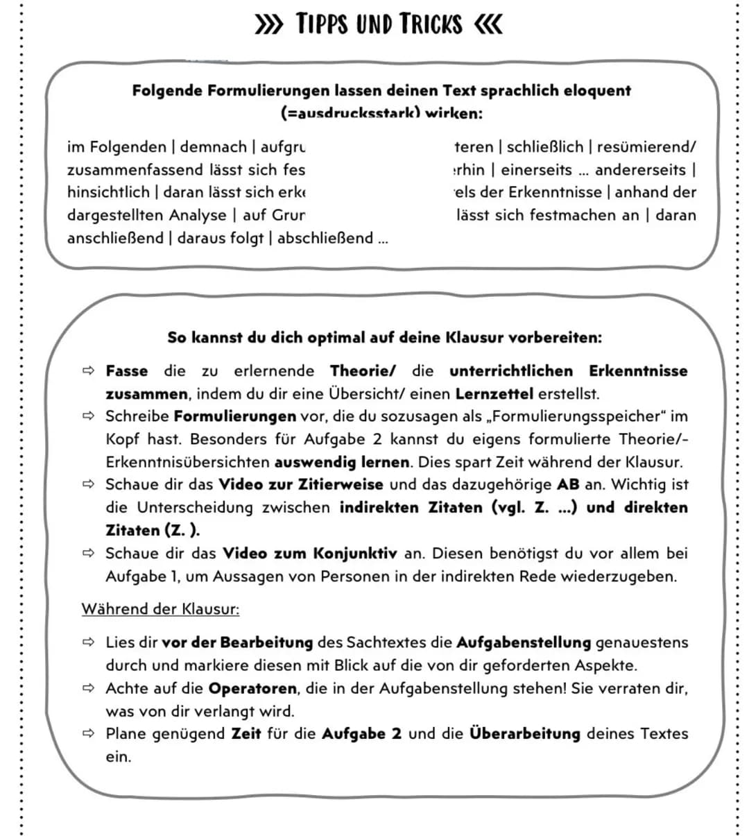 AUFBAU EINER PÄDAGOGIKKLAUSUR, AUFGABENART: SACHTEXTANALYSE <<<
Aufgabe 1 = Anforderungsbereich | = Rekonstruktion
Operatoren: BESCHREIBEN, 