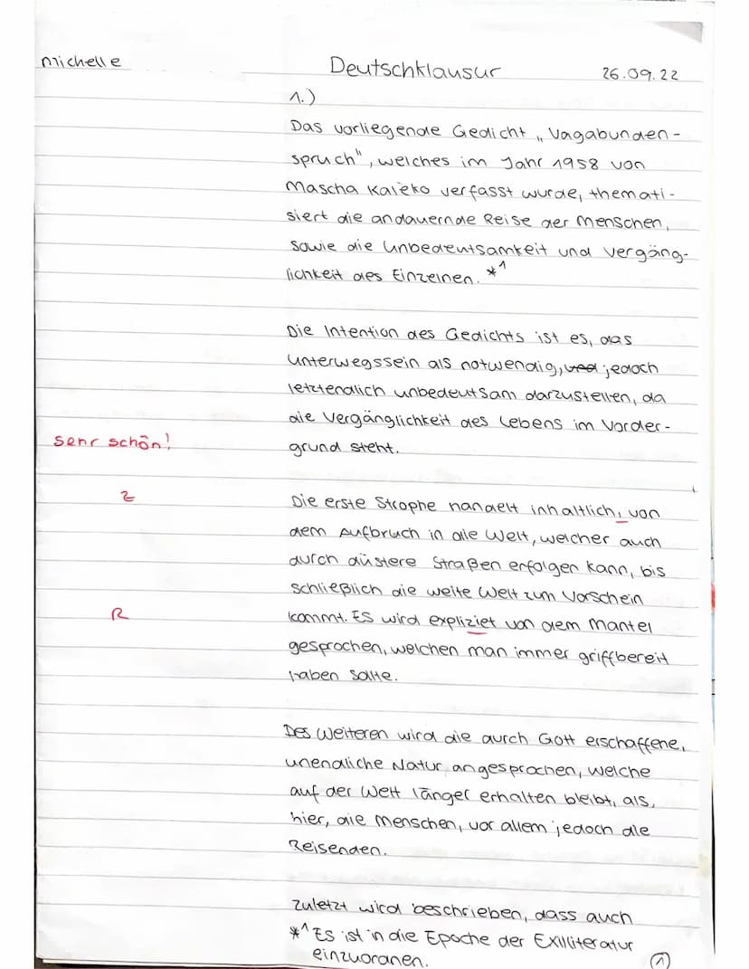 rhet. [
5
10
GK Deutsch Q 1.1 (
Deutschklausur Nr. 1
)
Themenbereich: ,,Unterwegs sein" - Lyrik von der Romantik bis zur Gegenwart
Aufgabena
