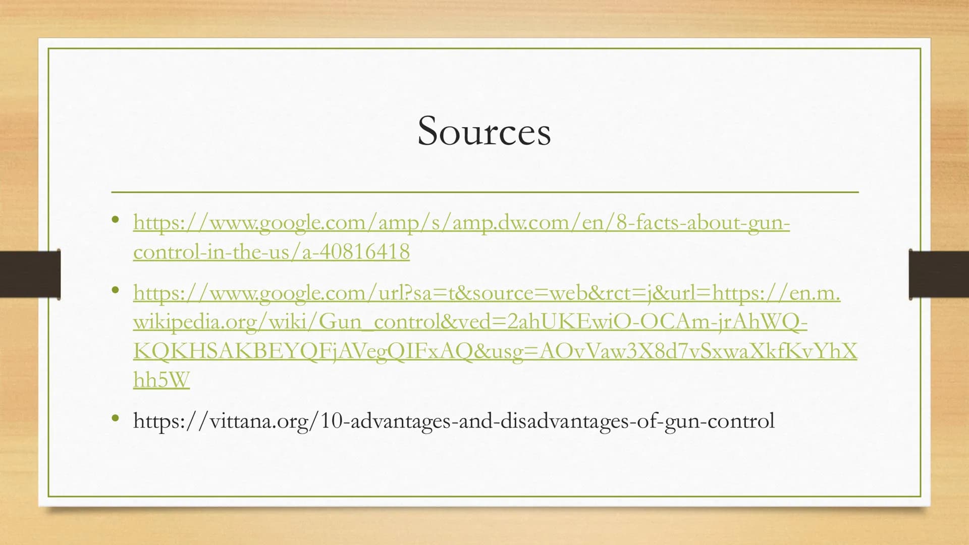 Gun rights and gun
control
What are gun rights?
Where do gun rights exist?
Who has gun rights?
What are positive and negative aspects?
● ●
●