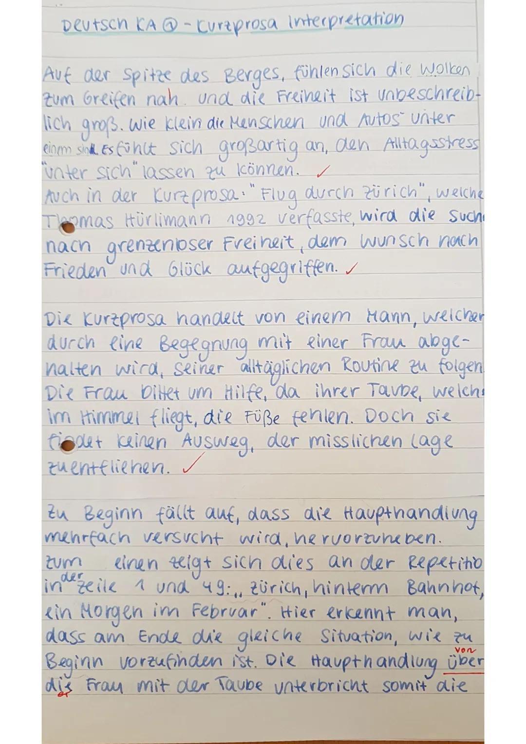 Flug durch Zürich Thomas Hürlimann (1992)
wah
Repetitio Zürich, hinterm Bahnhof, ein Morgen im Februar. Die junge Frau zeigt in die Luft, we