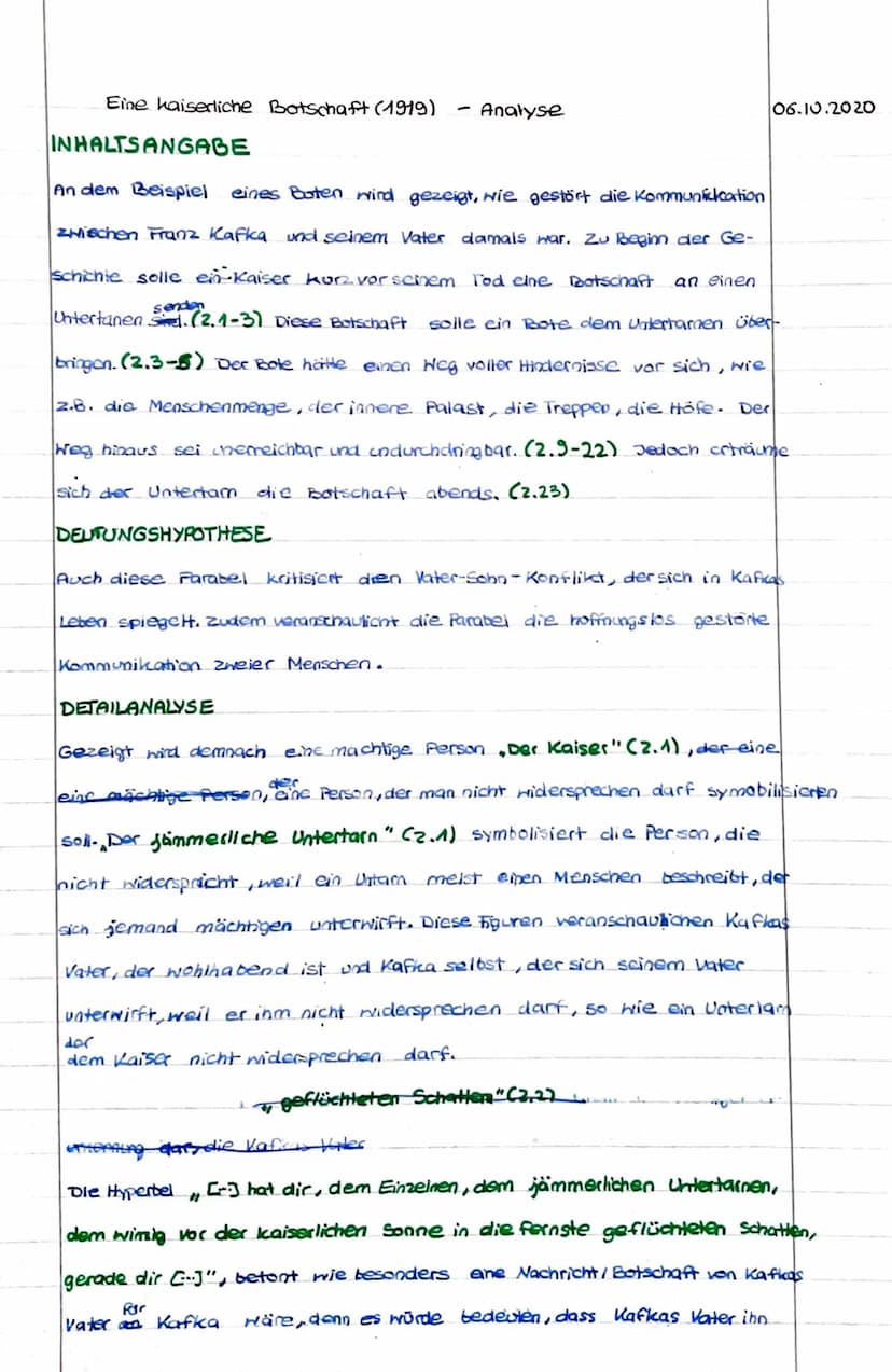 Franz Kafka
Eine kaiserliche Botschaft (1919)
Der Kaiser - so heißt es - hat dir, dem Einzelnen, dem jämmerlichen Untertanen, dem
winzig vor