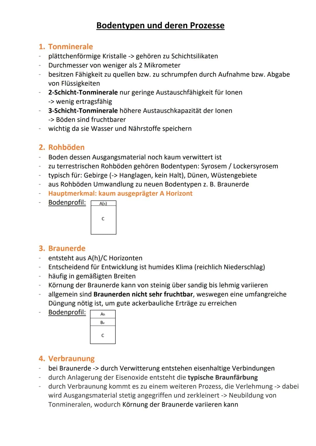 Bodentypen und deren Prozesse
1. Tonminerale
plättchenförmige Kristalle -> gehören zu Schichtsilikaten
Durchmesser von weniger als 2 Mikrome