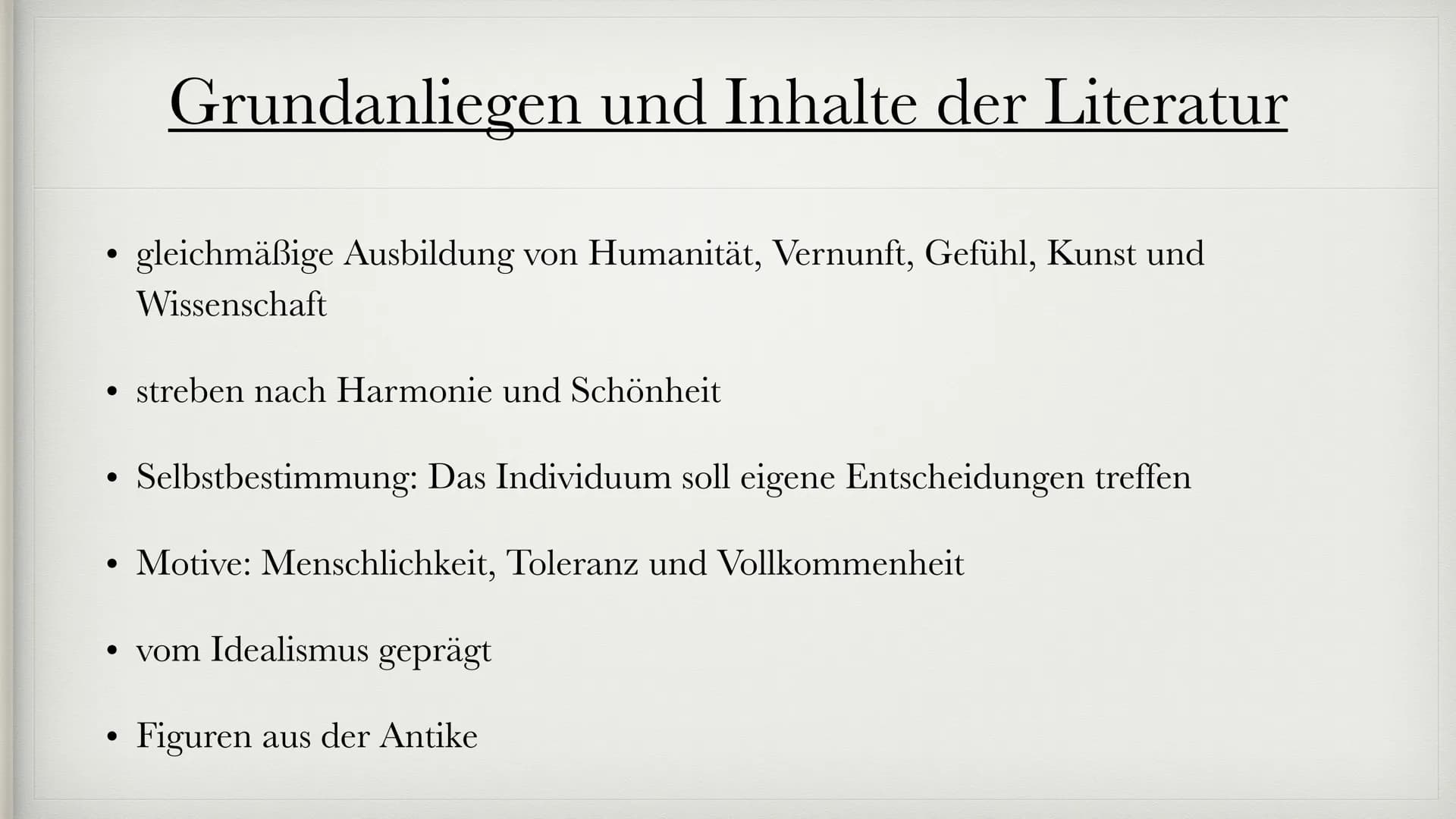 „Toleranz ist immer und überall eine Frage der
inneren
Selbstbefreiung"
- Johann Gottfried Herder Die Klassik
1786-1832 Gliederung
1. Allgem
