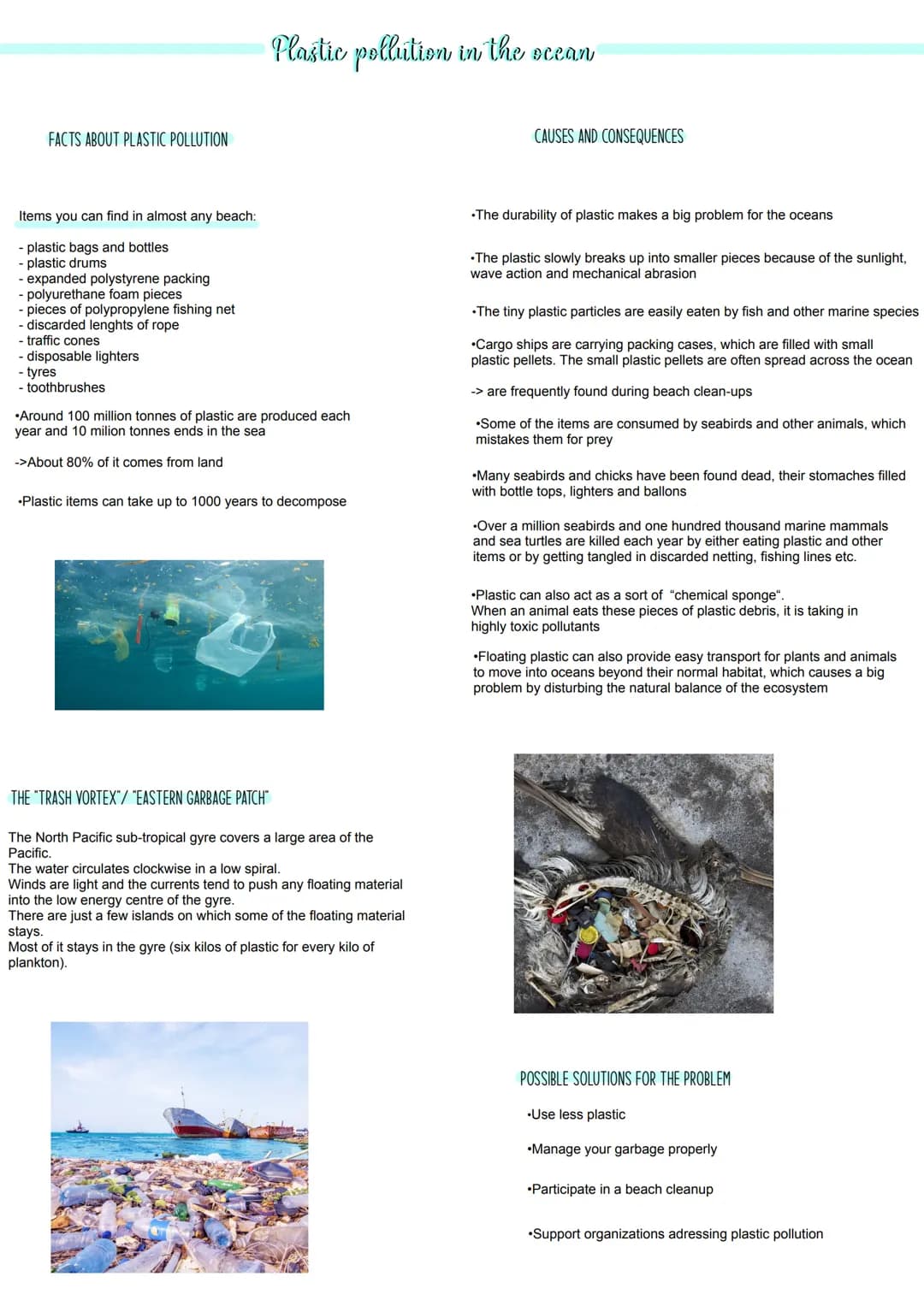 FACTS ABOUT PLASTIC POLLUTION
Items you can find in almost any beach:
- plastic bags and bottles.
- plastic drums
- expanded polystyrene pac