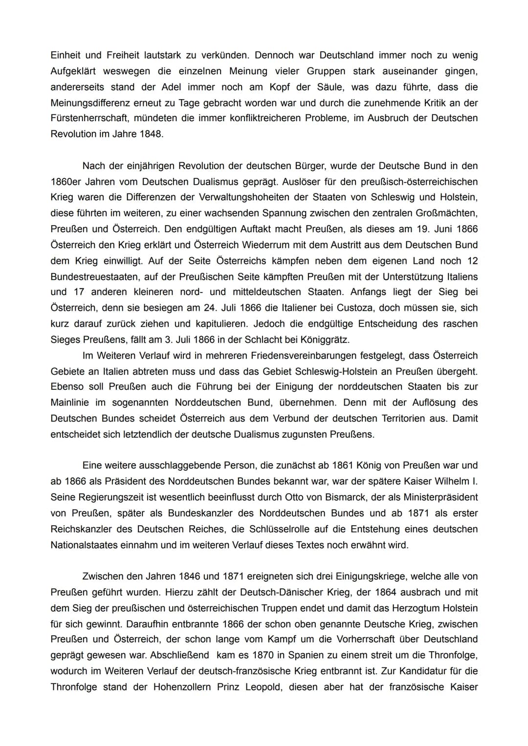 PROBEKLAUSUR NR.1
DER WEG ZUR REICHSGRÜNDUNG 1871
Quelle: Thomas Nippender - Ergebnisse des Jahres 1866
Taruna Jung
Der vorliegende Text ,,E