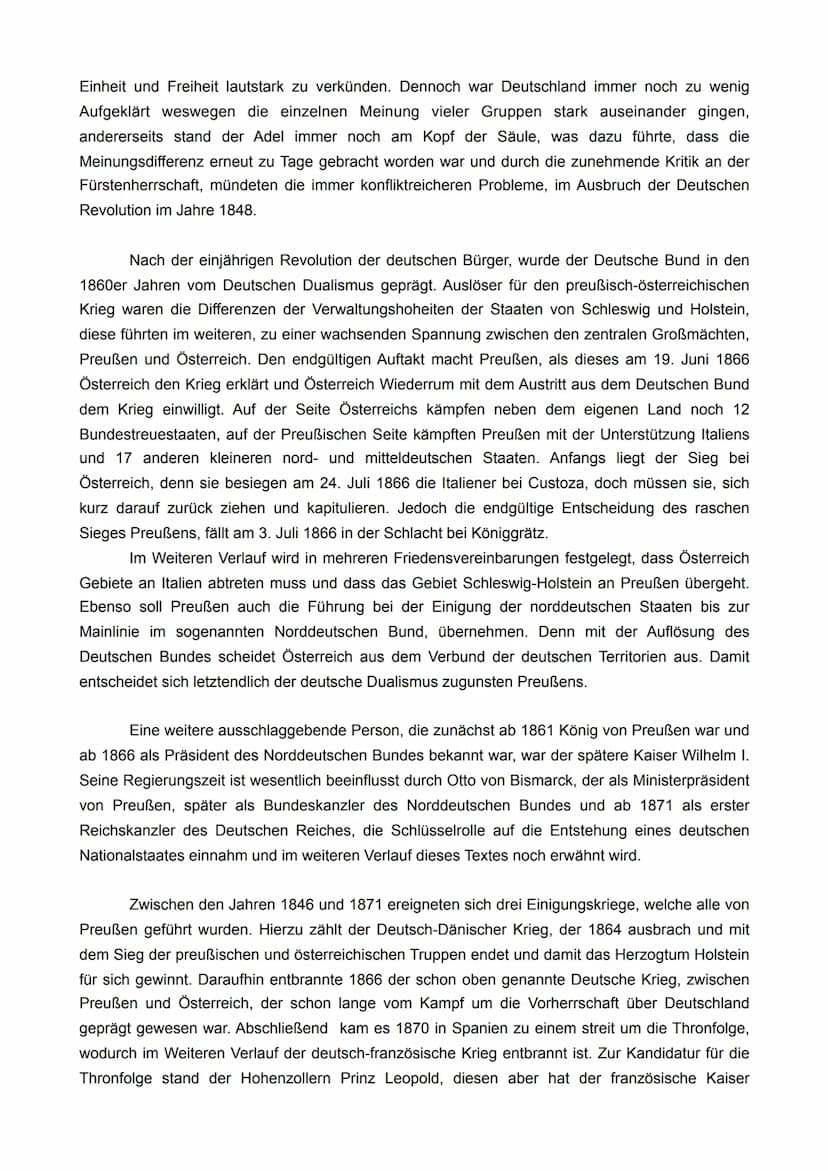 PROBEKLAUSUR NR.1
DER WEG ZUR REICHSGRÜNDUNG 1871
Quelle: Thomas Nippender - Ergebnisse des Jahres 1866
Taruna Jung
Der vorliegende Text ,,E