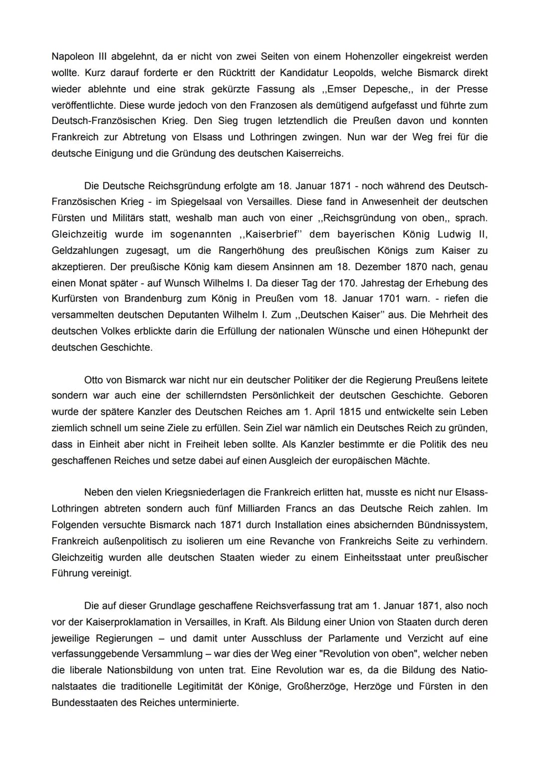 PROBEKLAUSUR NR.1
DER WEG ZUR REICHSGRÜNDUNG 1871
Quelle: Thomas Nippender - Ergebnisse des Jahres 1866
Taruna Jung
Der vorliegende Text ,,E