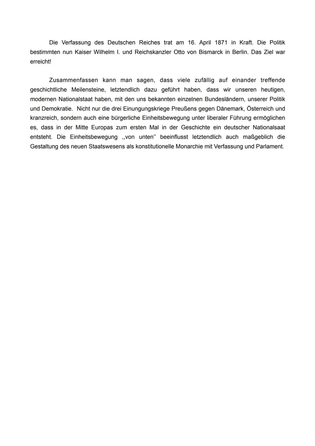 PROBEKLAUSUR NR.1
DER WEG ZUR REICHSGRÜNDUNG 1871
Quelle: Thomas Nippender - Ergebnisse des Jahres 1866
Taruna Jung
Der vorliegende Text ,,E