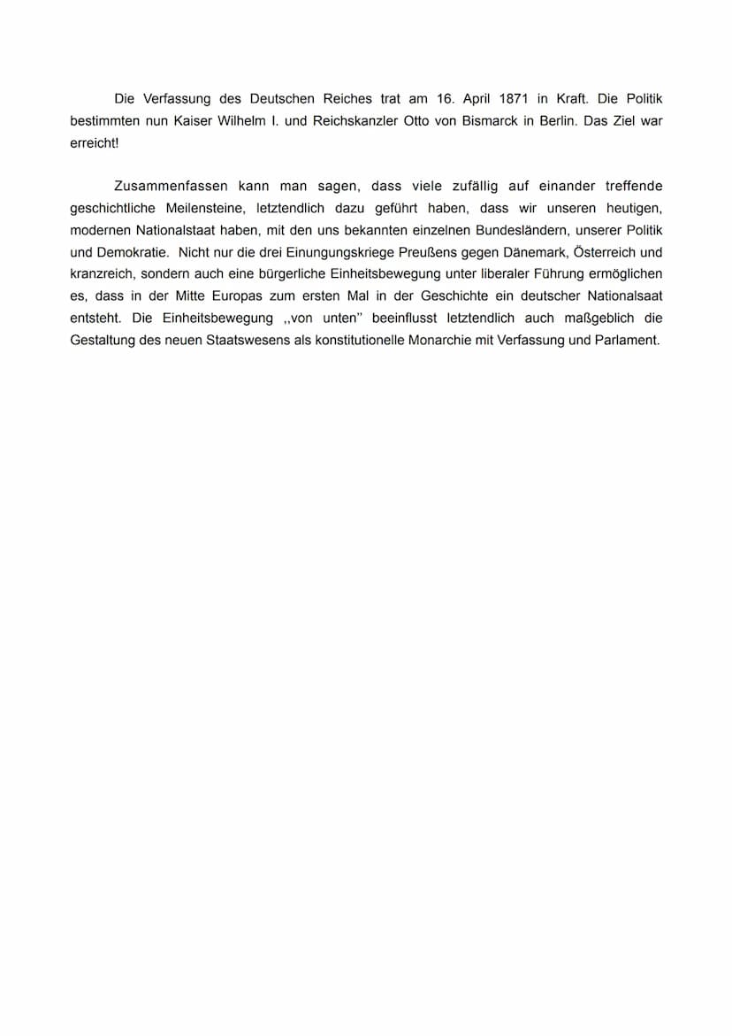 PROBEKLAUSUR NR.1
DER WEG ZUR REICHSGRÜNDUNG 1871
Quelle: Thomas Nippender - Ergebnisse des Jahres 1866
Taruna Jung
Der vorliegende Text ,,E
