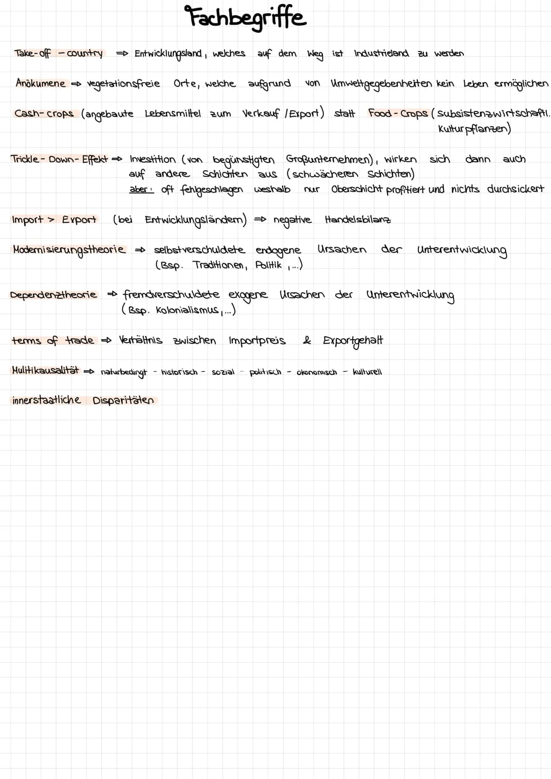 Fachbegriffe
1.
Entwicklungsländer
Theorien zur Erklärung der Unterentwicklung
Modernisierungstheorie
Das Bruttoinlands produkt (BIP)
→Gesam