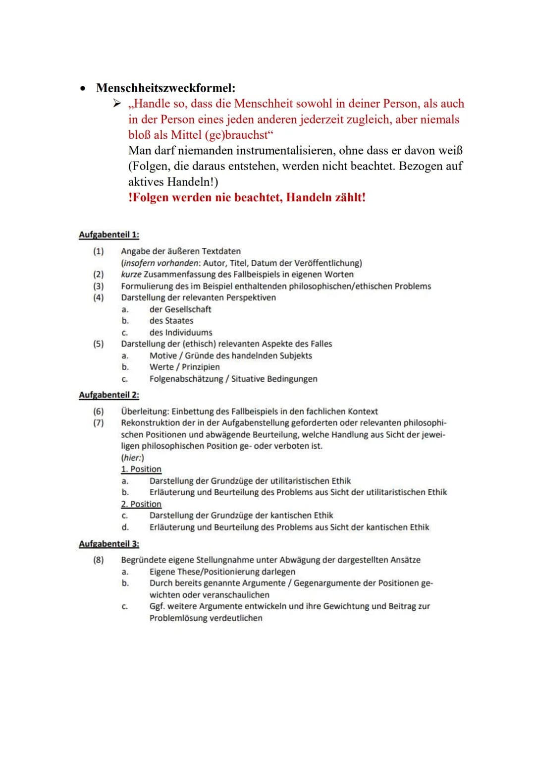 Utilitarismus & Kantische Ethik
1) Utilitarismus:
Grundsätzliche Überlegung: Menschen richten ihr Handeln nach der
Maximierung von Freude/ M