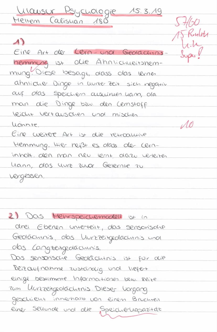 Ulausur Psychologie 15.3.19
Meltem Calisuan 180
Der unbedingte Reiz
fchrt 20 einer unbedingten.
Reaution
(der Magen "weiß", dass das Essen (