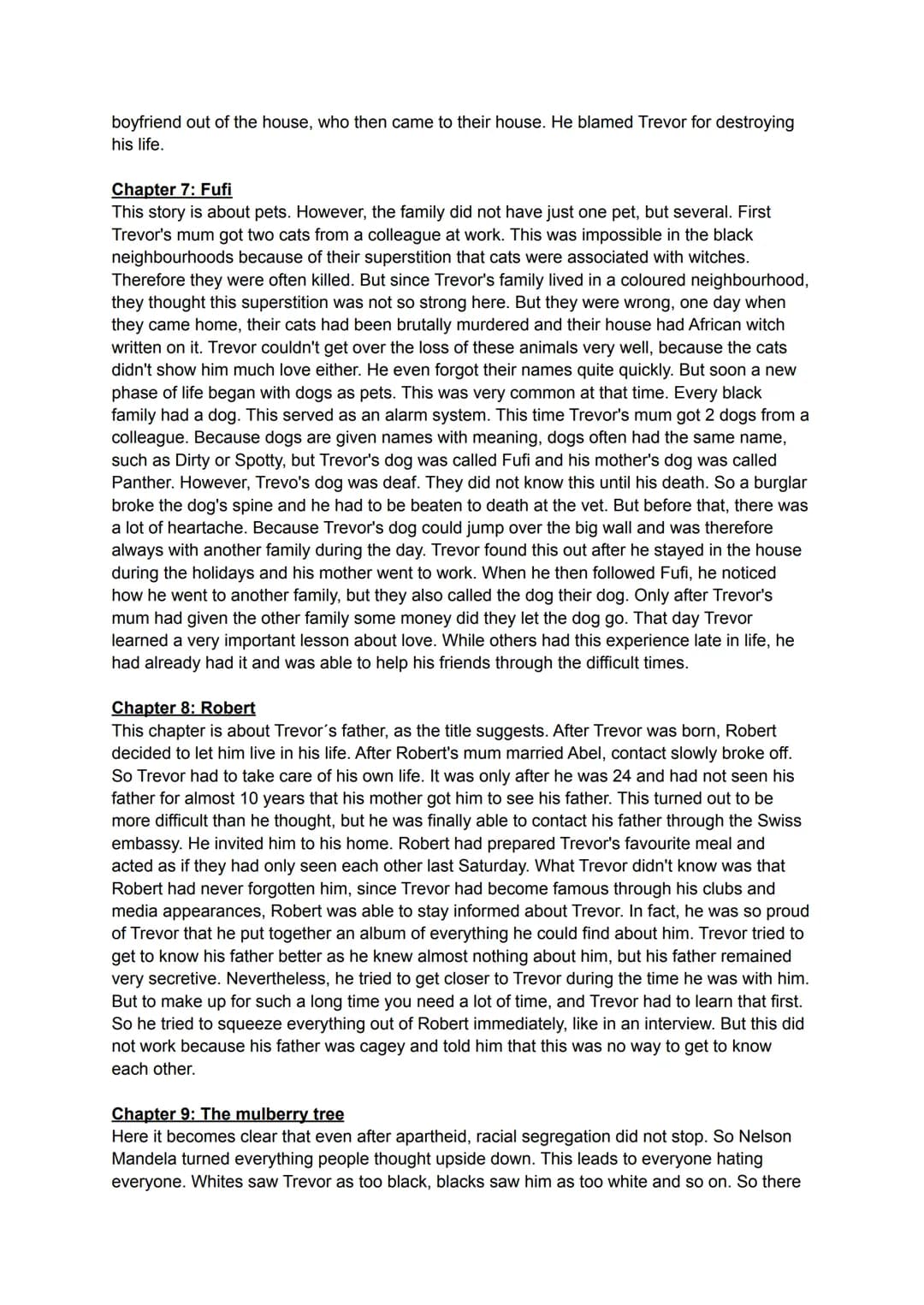 CHAPTERS
Chapter 1: Run
In this chapter, a boy tells how he was thrown out of a moving car by his mother. He could
remember that day very cl