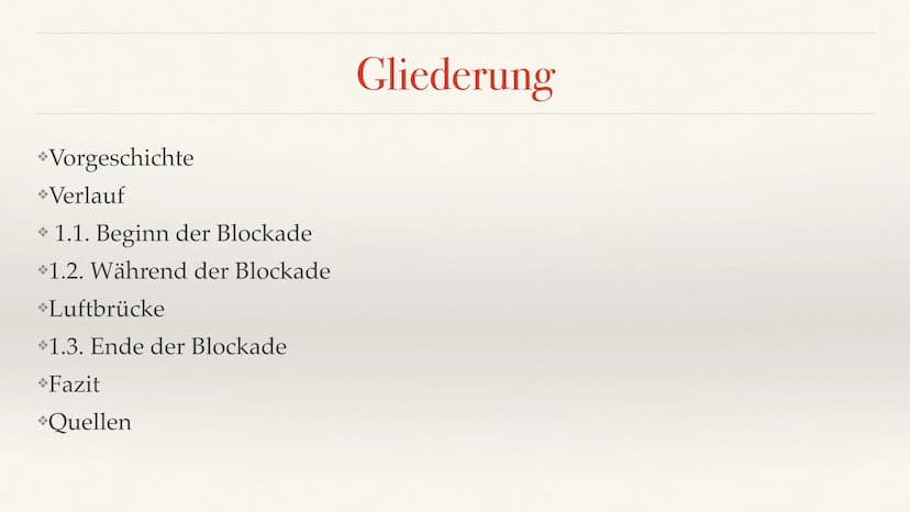 Emma Wagenknecht
Die Berlin- Blockade
Geschichte Leistungskurs Q4 *Vorgeschichte
*Verlauf
1.1. Beginn der Blockade
*1.2. Während der Blockad