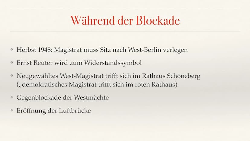 Emma Wagenknecht
Die Berlin- Blockade
Geschichte Leistungskurs Q4 *Vorgeschichte
*Verlauf
1.1. Beginn der Blockade
*1.2. Während der Blockad