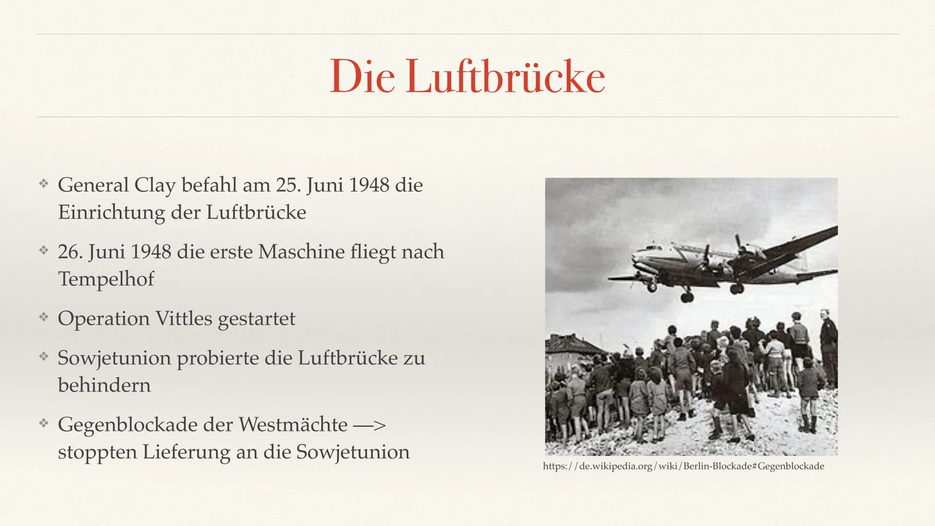 Emma Wagenknecht
Die Berlin- Blockade
Geschichte Leistungskurs Q4 *Vorgeschichte
*Verlauf
1.1. Beginn der Blockade
*1.2. Während der Blockad