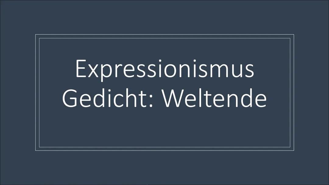 Gedichtanalyse: Verfall im Expressionismus – Jakob van Hoddis & Co.