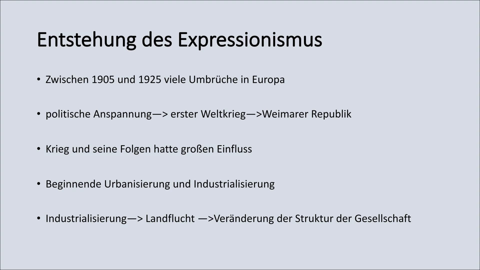 Expressionismus
Gedicht: Weltende Inhalt
• Expressionismus
●
●
- Was ist Expressionismus?
- Entstehung des Expressionismus
Expressionismus d