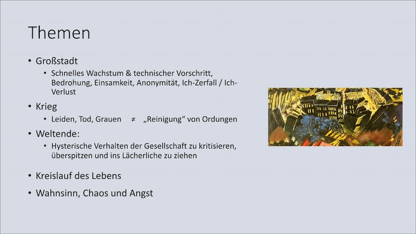 Expressionismus
Gedicht: Weltende Inhalt
• Expressionismus
●
●
- Was ist Expressionismus?
- Entstehung des Expressionismus
Expressionismus d