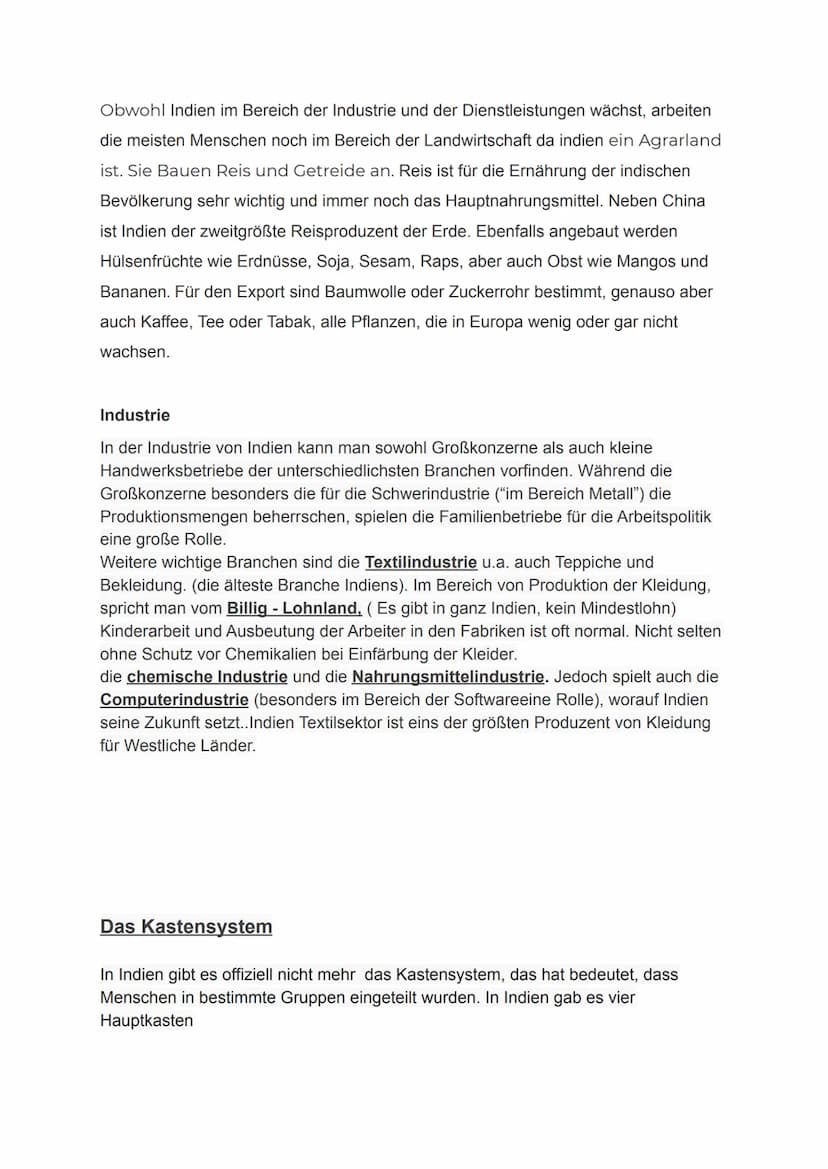 Steckbrief
Indien
Indien kommt von ,,Indus"-> bedeutet Fluss
Betrachtet man Indien von oben, so sieht es aus wie ein Dreieck. Das Land liegt