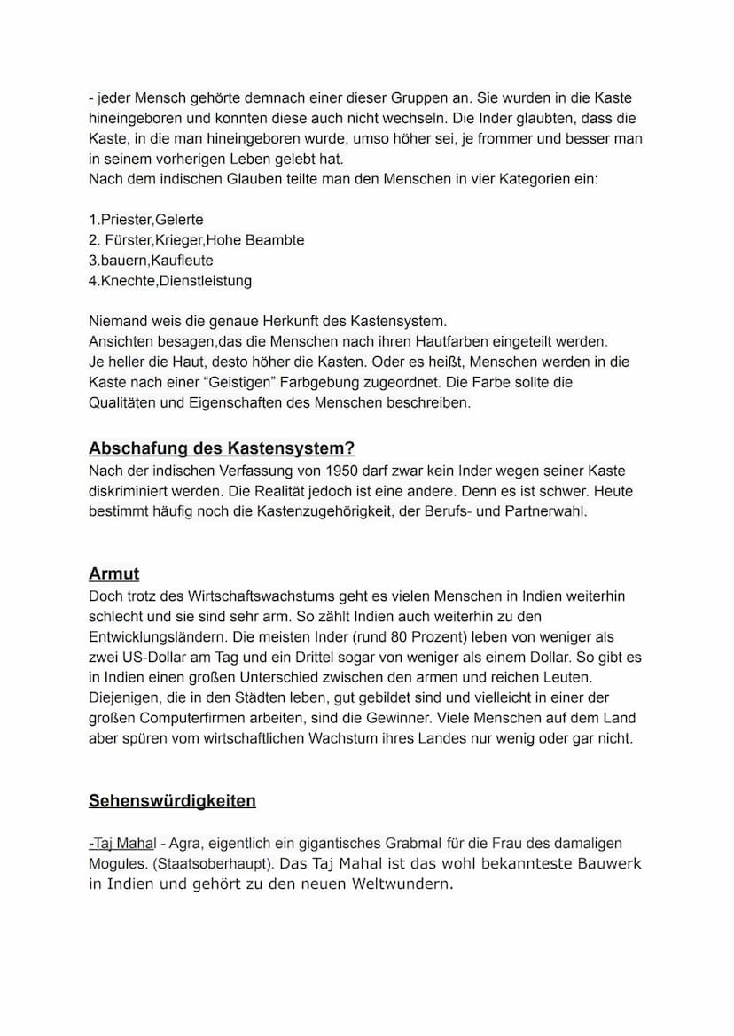 Steckbrief
Indien
Indien kommt von ,,Indus"-> bedeutet Fluss
Betrachtet man Indien von oben, so sieht es aus wie ein Dreieck. Das Land liegt