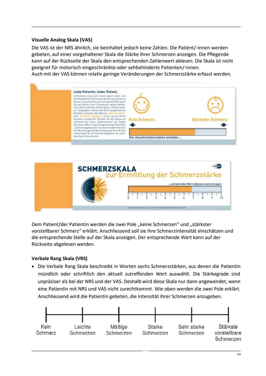 Schmerzmanagement in der Pflege
Definition Schmerz
Schmerz ist eine unangenehme und leidvolle Empfindung mit unterschiedlicher Qualität,
Int