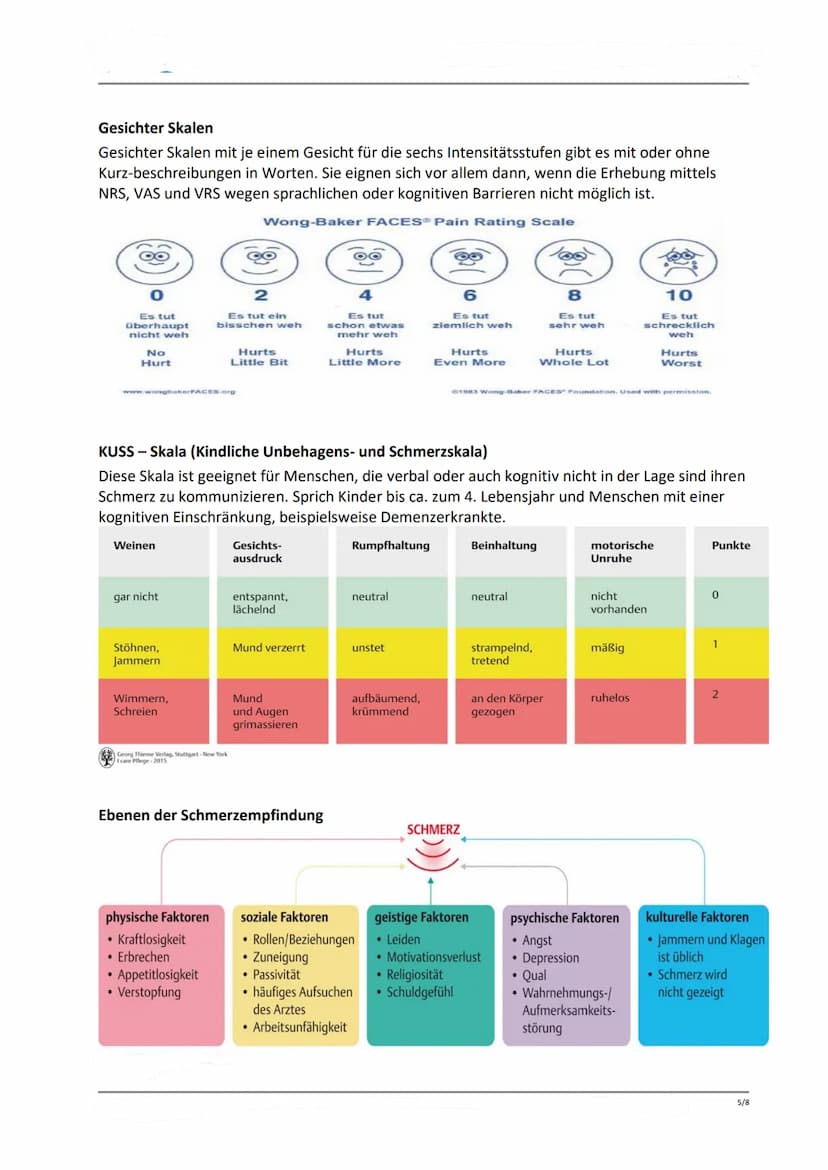 Schmerzmanagement in der Pflege
Definition Schmerz
Schmerz ist eine unangenehme und leidvolle Empfindung mit unterschiedlicher Qualität,
Int