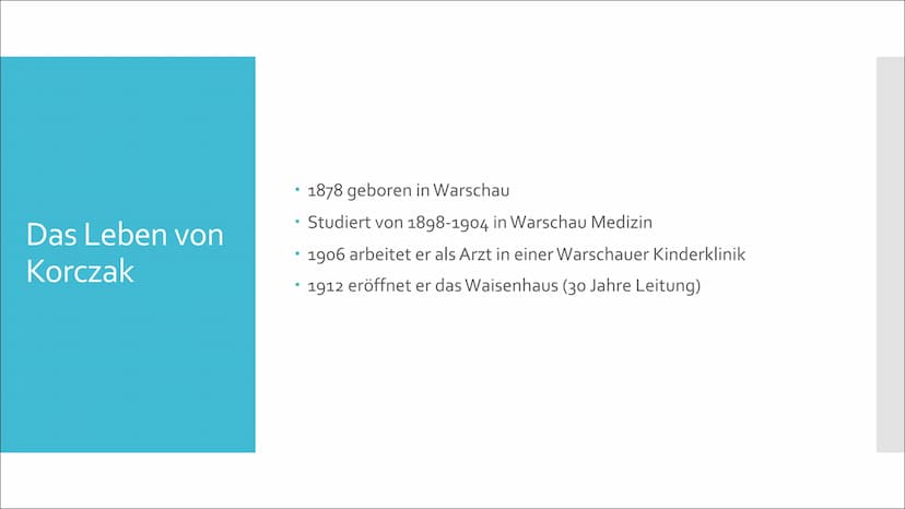 Janusz Korczak Inhaltsverzeich
nis
I.
Lebenslauf
II. Bild vom Kind
III.
IV. Methode
V.
VI.
Erziehungsziele
3 Grundrechte der Kinder
Vergleic