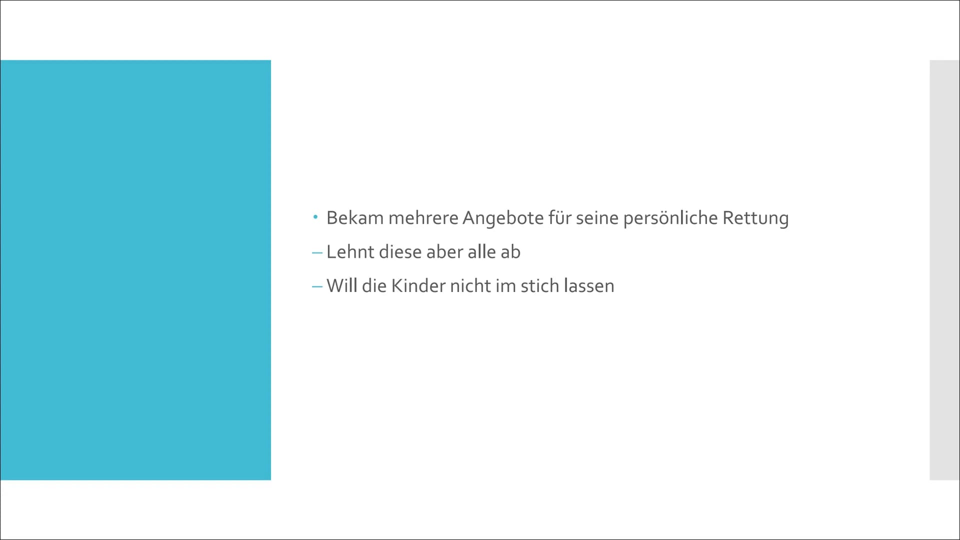 Janusz Korczak Inhaltsverzeich
nis
I.
Lebenslauf
II. Bild vom Kind
III.
IV. Methode
V.
VI.
Erziehungsziele
3 Grundrechte der Kinder
Vergleic
