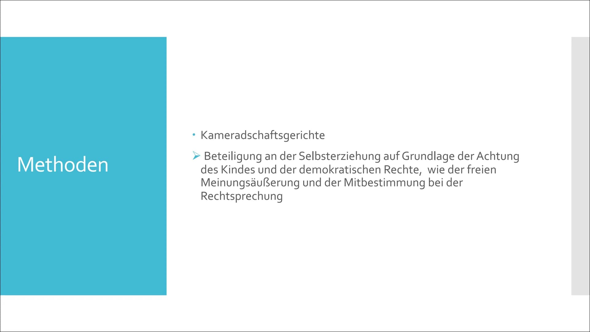Janusz Korczak Inhaltsverzeich
nis
I.
Lebenslauf
II. Bild vom Kind
III.
IV. Methode
V.
VI.
Erziehungsziele
3 Grundrechte der Kinder
Vergleic
