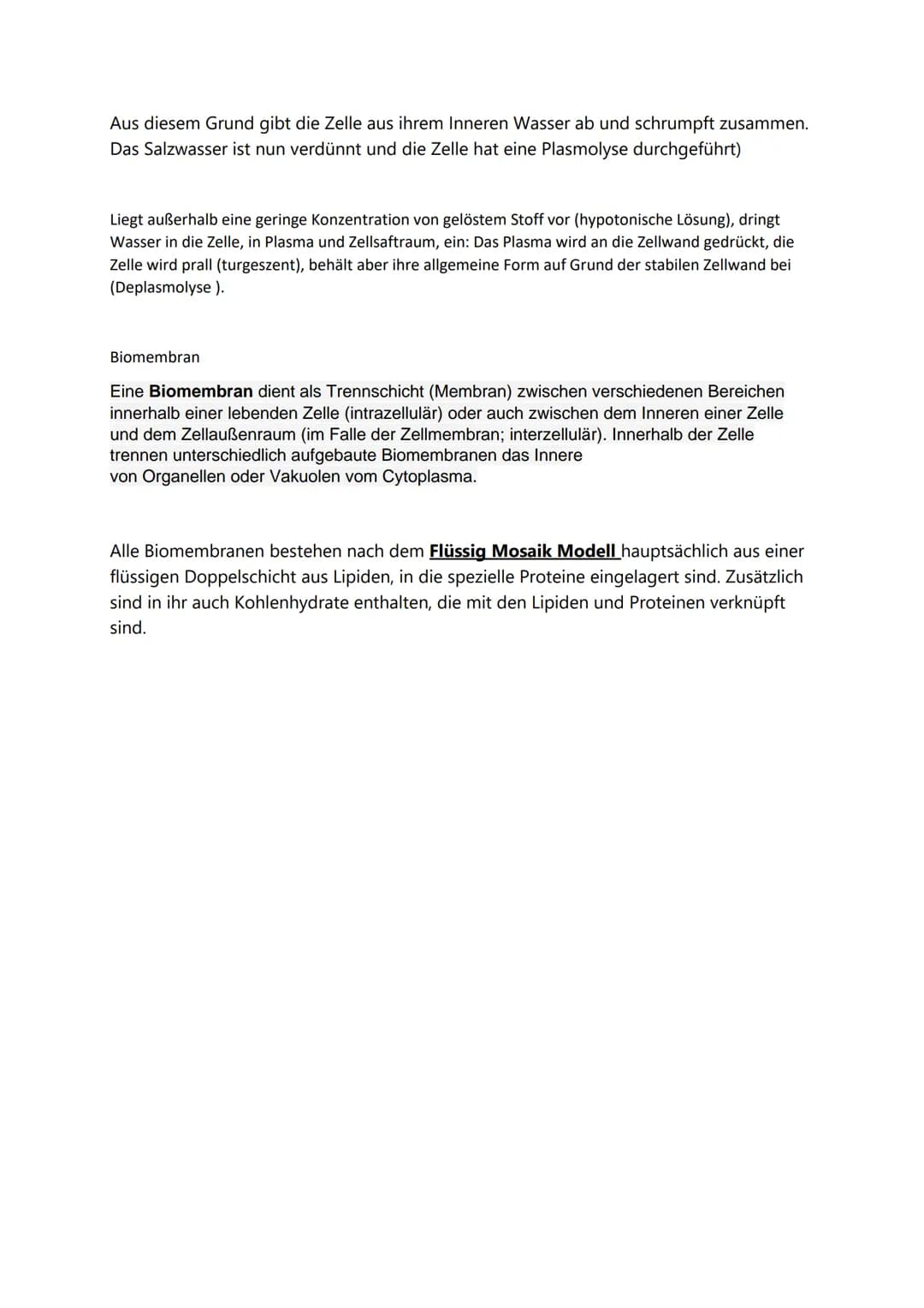 Diffusion = Beim Vermischen von zwei Stoffen z. B. Wasser und Salz, haben die Salzmoleküle das
Bestreben gleichmäßig im Wasser zu verteilen,
