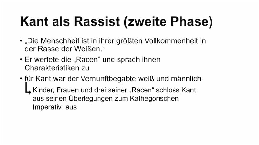 Inwiefern hat Kants
Rassenhierachie zur Festigung
des heutigen Rassismus
geführt?
16.
13.
15.
10.
12.
17. Inwiefern hat Kants Rassenhierachi